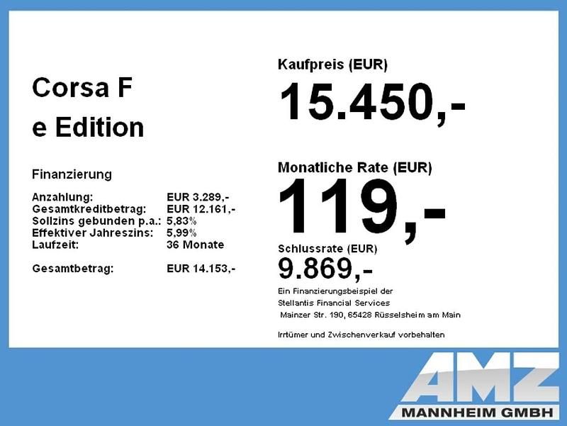 Gebraucht Opel Corsa-e Edition 100 kW (136 PS) 2022 Diamant schwarz/karbon schwarz Kleinwagen