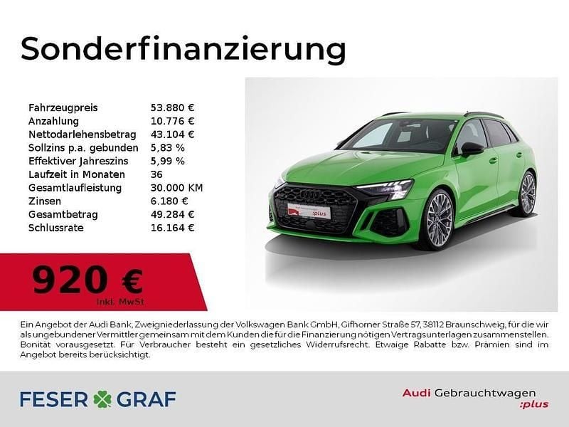 Gebraucht Audi RS3 Ambiente 400 PS (294 kW) 2023 Kyalamigrün Limousine