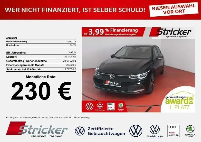 Gebraucht VW Golf VIII Move 150 PS (110 kW) 2024 Grenadillschwarz metallic (metallic) Limousine
