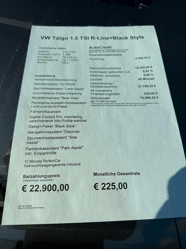 Używany VW Taigo 150 KM (110 kW) 2022 Biały SUV