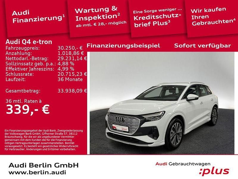 Gletscherweiß metallic Gebraucht 2022 Audi Q4 e-tron Advanced SUV | 30.250 € (Superpreis) - Bild 1/3