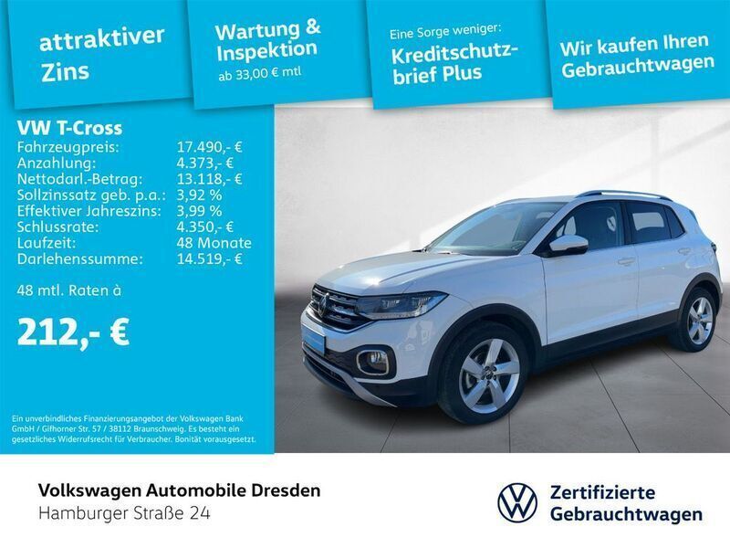 Weiß Gebraucht 2020 VW T-Cross Style SUV | 18.990 € (Fairer Preis) - Bild 1/3