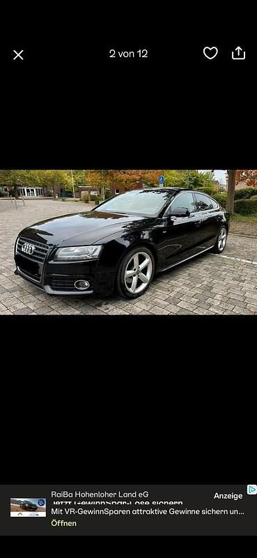 Schwarz Gebraucht 2009 Audi A5 Sportback S-Line Kleinwagen | 8.600 € (Etwas zu teuer) - Bild 1/4