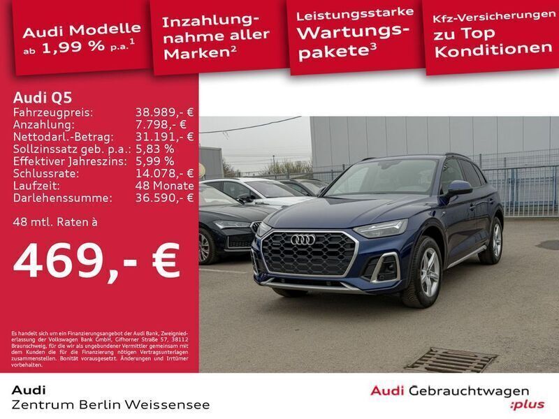 Navarrablau metallic Gebraucht 2022 Audi Q5 S-Line SUV | 39.989 € (Guter Preis) - Bild 1/4