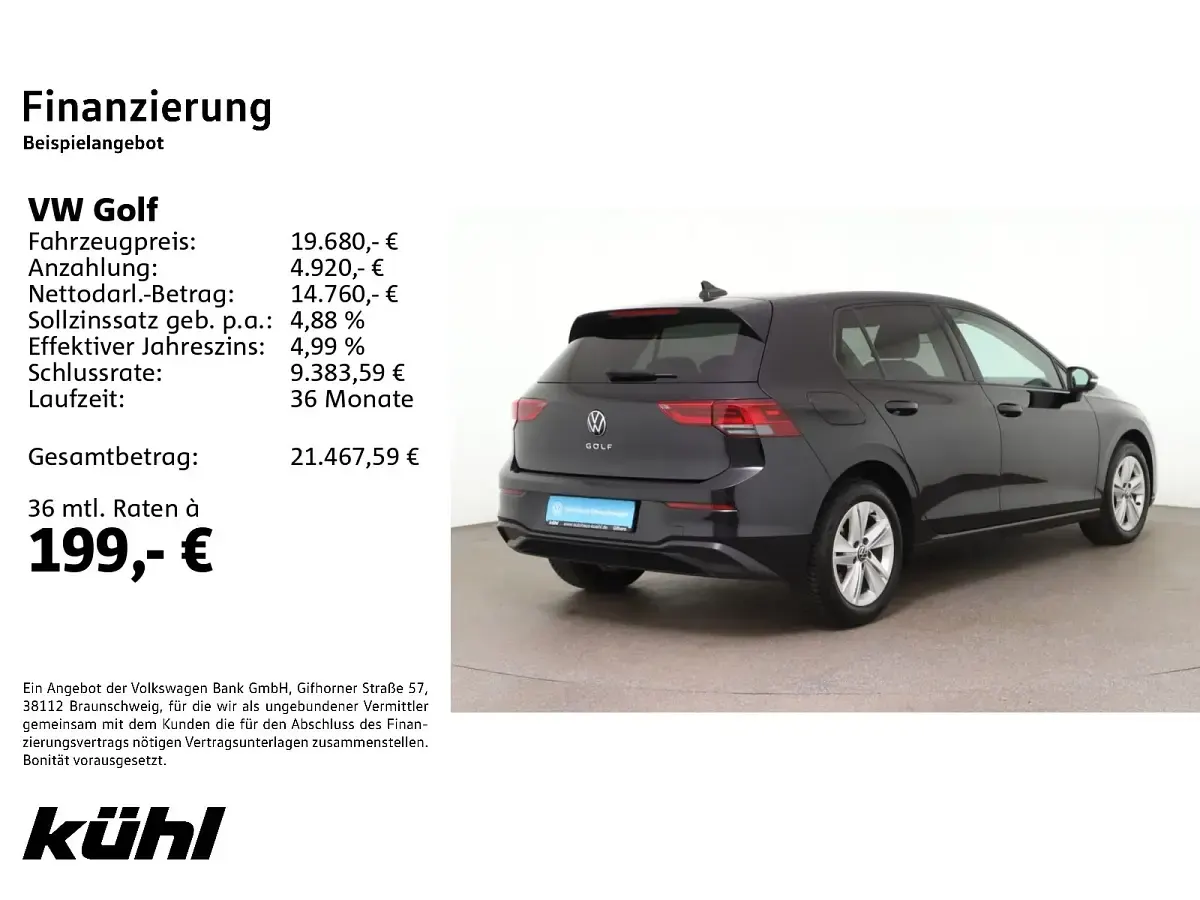 Gebraucht VW Golf VIII Life 131 PS (96 kW) 2023 Schwarz Limousine
