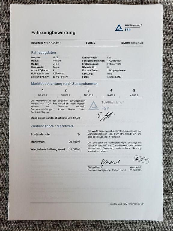 Gebraucht Porsche 914 79 PS (58 kW) 1972 Orange Cabrio