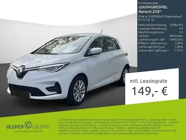 Gebraucht Renault Zoe Experience 80 kW (109 PS) 2022 Weiß Kleinwagen
