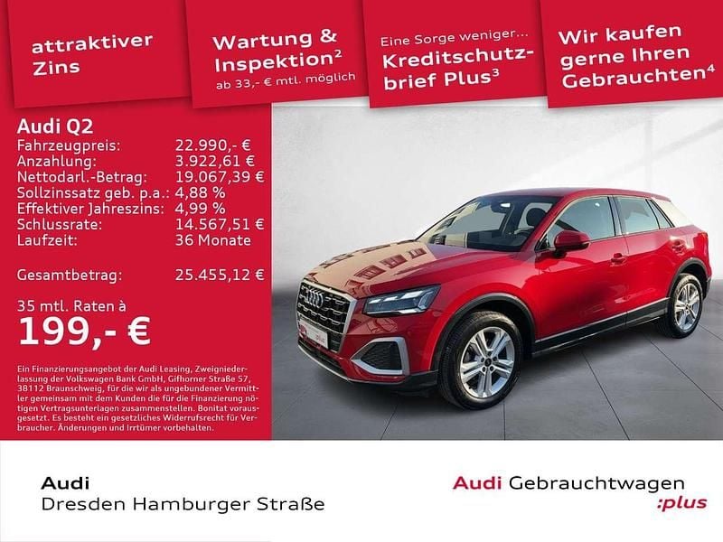 Gebraucht Audi Q2 Advanced Plus 150 PS (110 kW) 2022 Tangorot metallic SUV