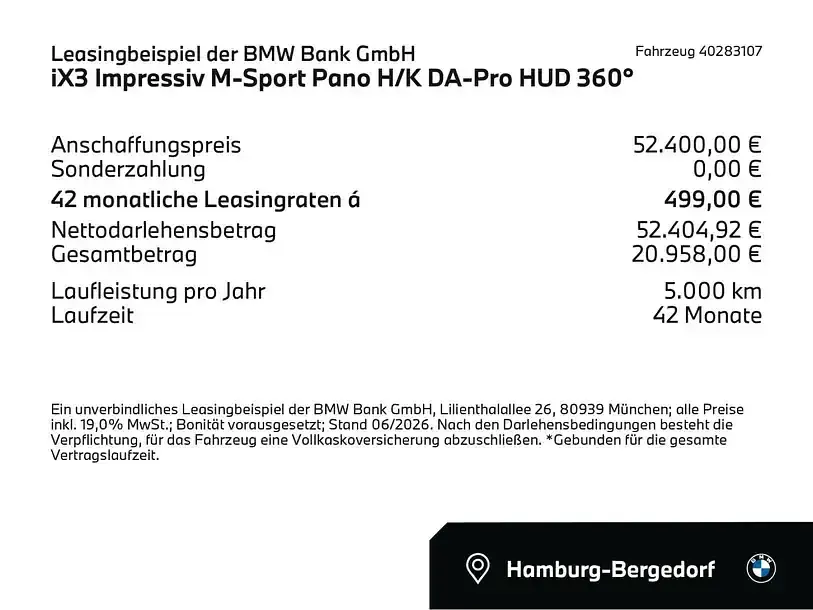 Gebraucht BMW iX3 M Sport 210 kW (286 PS) 2025 Carbonschwarz (schwarz) SUV
