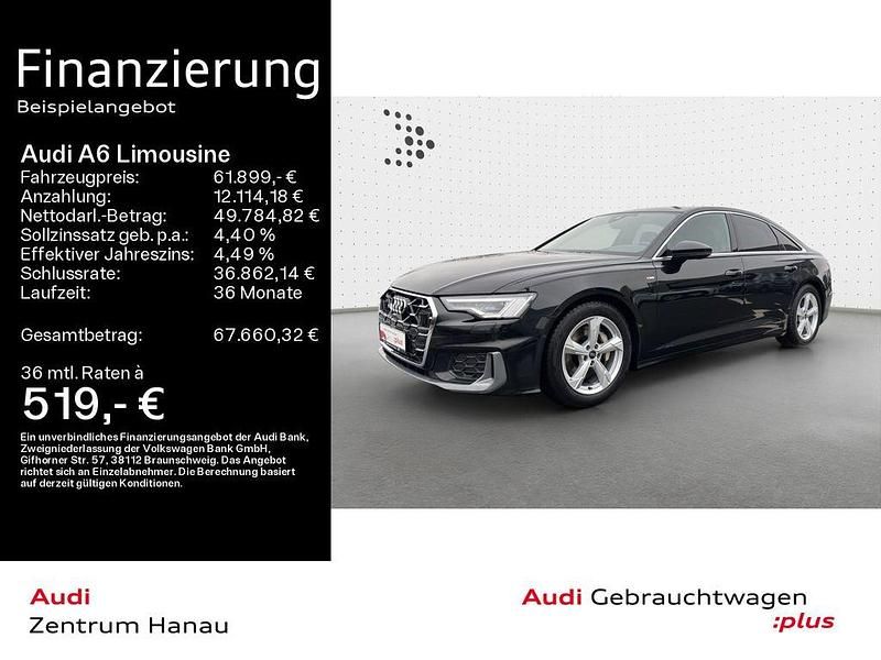 Mythosschwarz metallic Gebraucht 2025 Audi A6 S-Line Limousine | 61.899 € (Etwas zu teuer) - Bild 1/4
