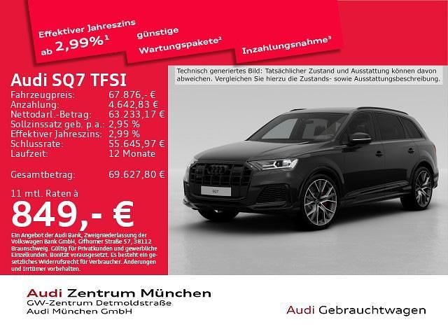 Mythosschwarz metallic Gebraucht 2022 Audi SQ7 Ambiente SUV | 66.487 € (Guter Preis) - Bild 1/2