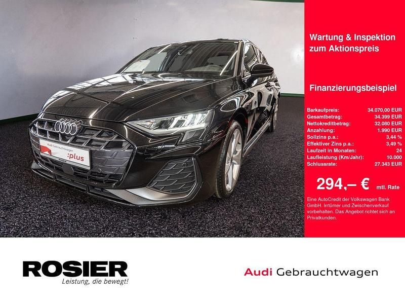 Schwarz Gebraucht 2025 Audi A3 Sportback S-Line Kleinwagen | 34.070 € (Guter Preis) - Bild 1/4
