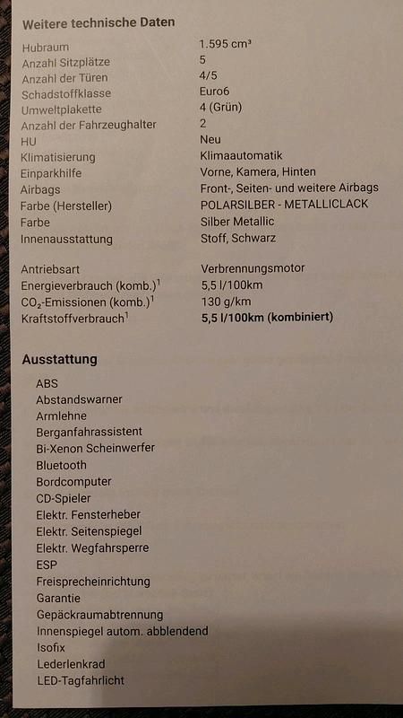 Gebraucht Mercedes A180 122 PS (89 kW) 2015 Silber Limousine