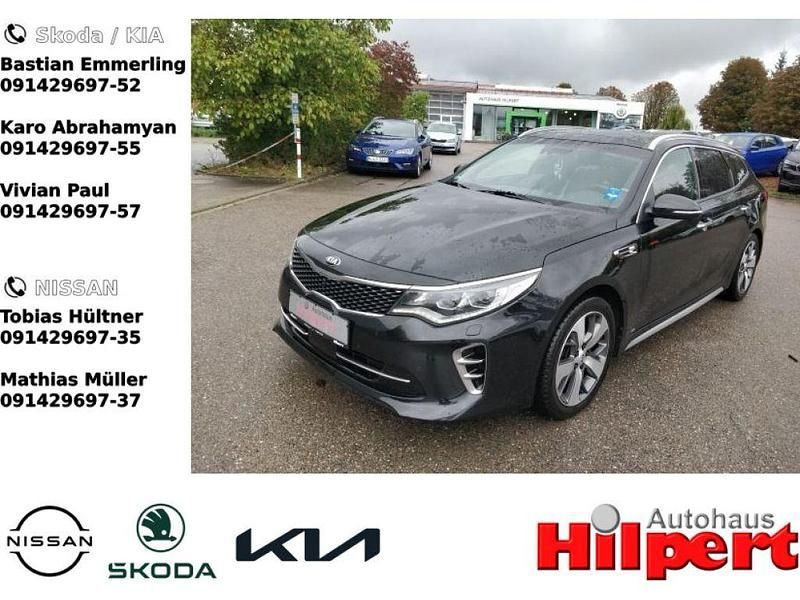(abp) auroraschwarz met. Gebraucht 2016 Kia Optima GT-Line Kombi | 9.940 € - Bild 1/4