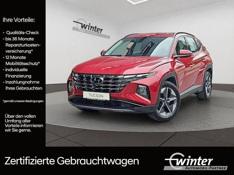 Sunset red Gebraucht 2021 Hyundai Tucson Select SUV | 22.980 € (Superpreis) - Bild 1/4