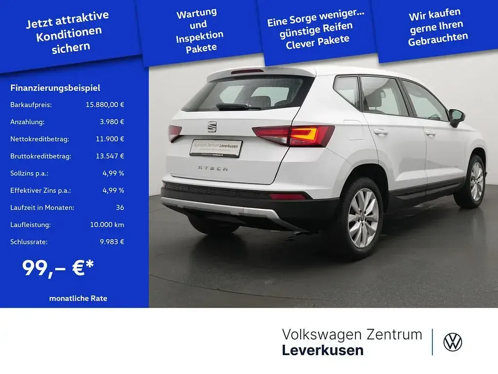 Gebraucht Seat Ateca Style 116 PS (85 kW) 2019 Weiss / nevada weiss (metallic) SUV