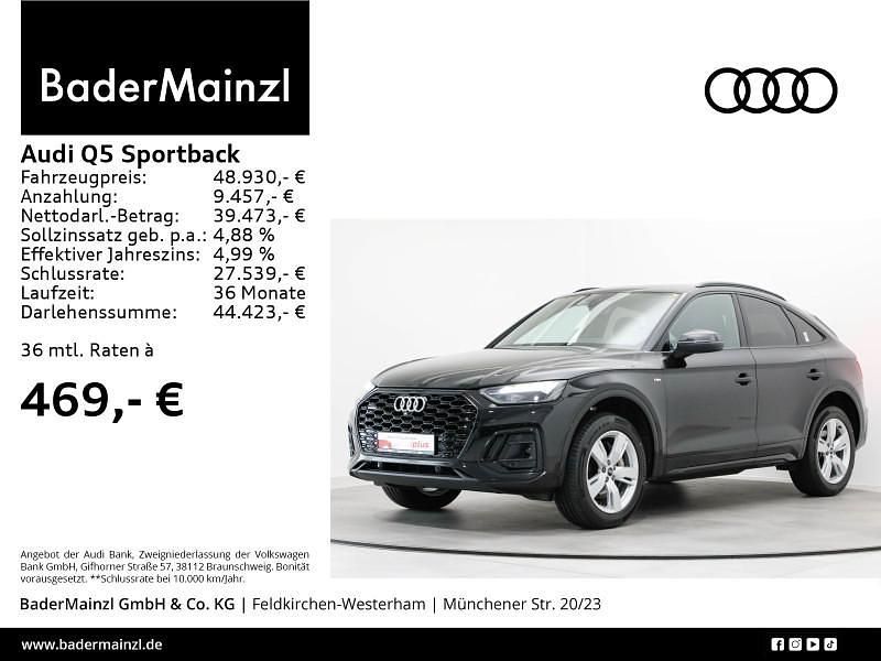 Schwarz Gebraucht 2022 Audi Q5 Sportback S-Line SUV | 48.930 € (Fairer Preis) - Bild 1/3