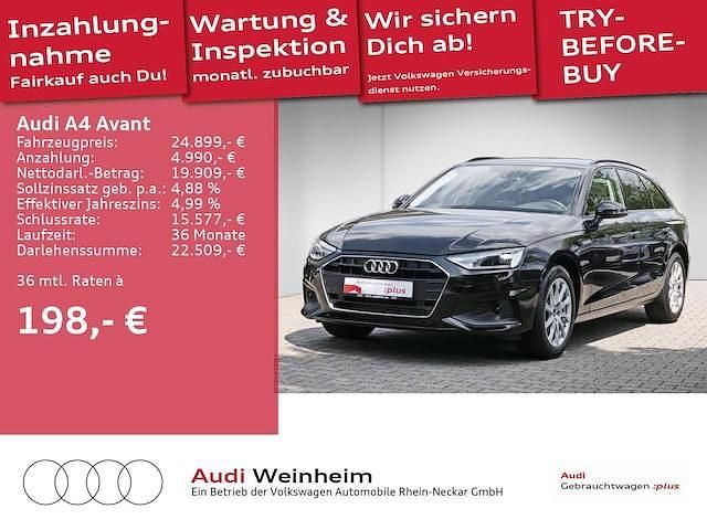 Mythosschwarz metallic Gebraucht 2022 Audi A4 Business Kombi | 24.899 € (Guter Preis) - Bild 1/4