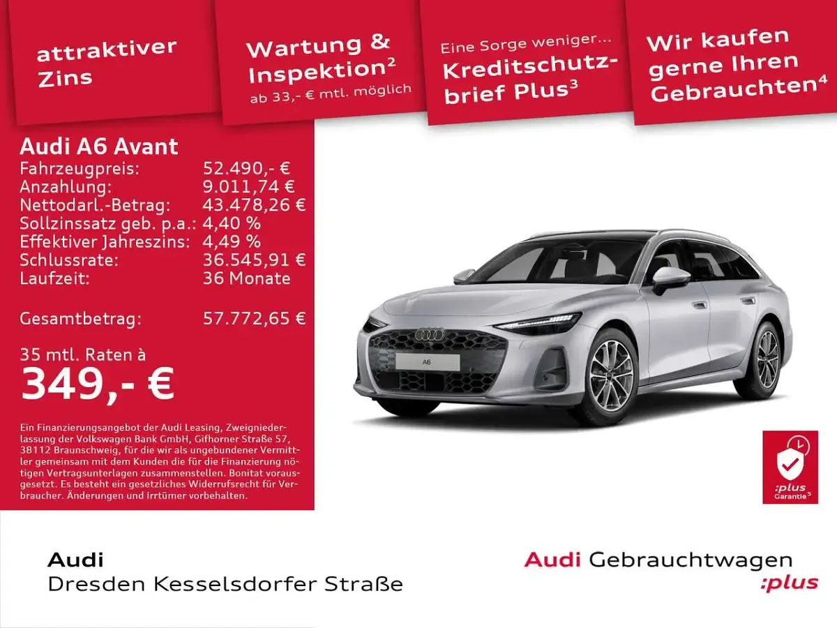 Gebraucht Audi A6 204 PS (150 kW) 2026 Florettsilber metallic Kombi