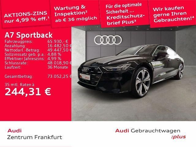 Schwarz Gebraucht 2024 Audi A7 Sportback S-Line Kleinwagen | 65.930 € (Fairer Preis) - Bild 1/2