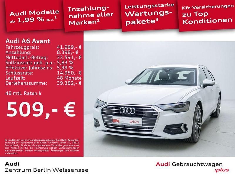 Gletscherweiß metallic Gebraucht 2022 Audi A6 Ambiente Kombi | 41.989 € (Fairer Preis) - Bild 1/4