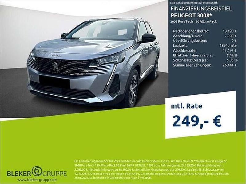 Artensesilber (metallic) Gebraucht 2021 Peugeot 3008 Allure SUV | 18.290 € (Fairer Preis) - Bild 1/3
