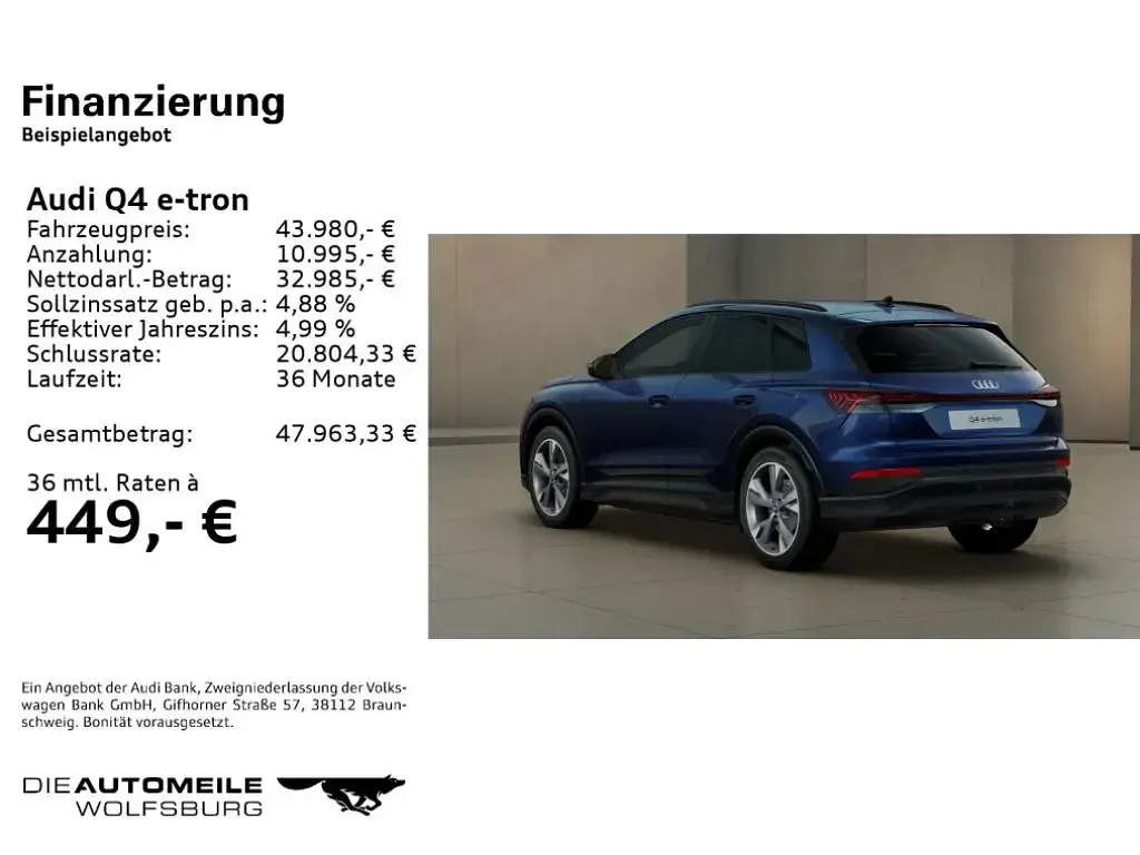 Gebraucht Audi e-tron Ambiente 210 kW (286 PS) 2025 Navarrablau metallic (metallic) SUV