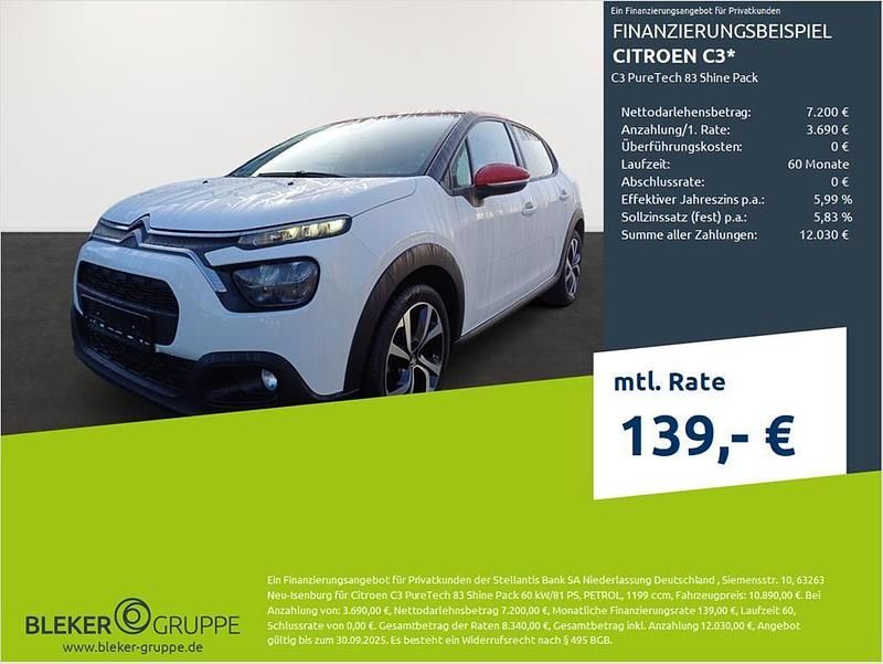 Polar weiß Gebraucht 2021 Citroën C3 PureTech Kleinwagen | 10.890 € (Fairer Preis) - Bild 1/3