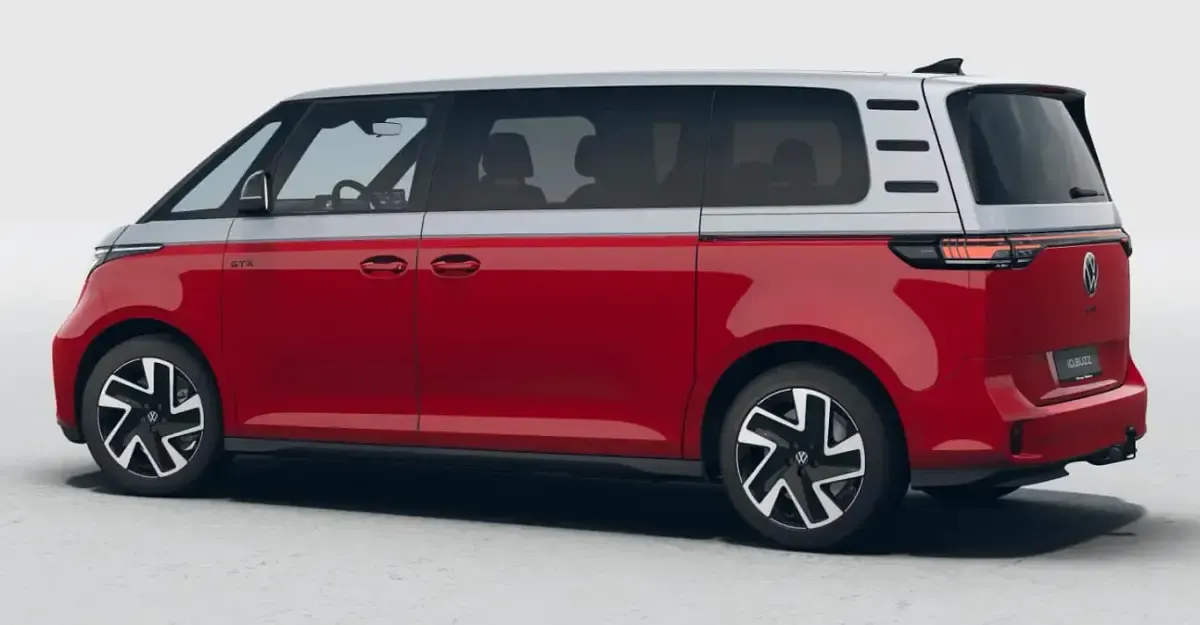 Neu VW ID. Buzz GTX 250 kW (340 PS) 2026 Monosilber metallic / kirschrot Van / Kleinbus