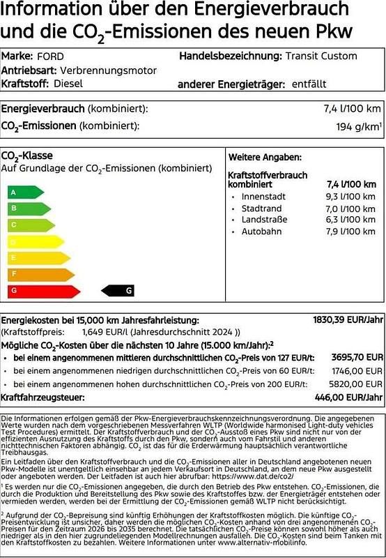 Gebraucht Ford Transit Custom Trend 136 PS (100 kW) 2025 Agate black Van / Kleinbus