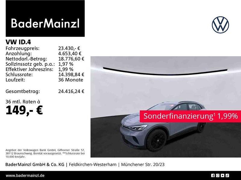 Mondsteingrau Gebraucht 2022 VW ID.4 Pure SUV | 23.430 € (Guter Preis) - Bild 1/3