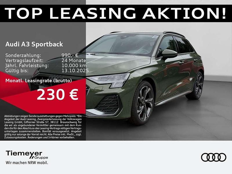 Distriktgrün metallic Gebraucht 2024 Audi A3 S-Line Limousine | 33.750 € (Fairer Preis) - Bild 1/4