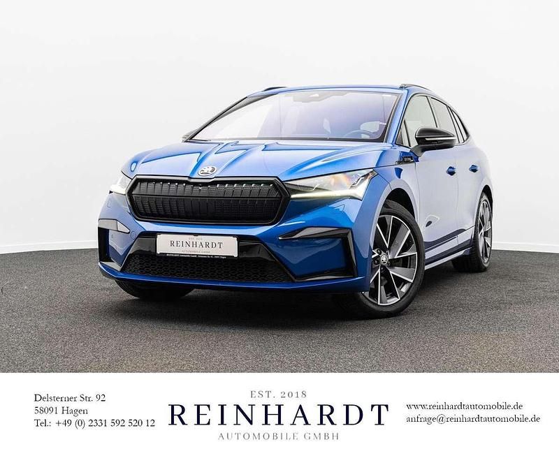 Raceblau metallic Gebraucht 2021 Skoda Enyaq iV SportLine SUV | 28.765 € (Teuer) - Bild 1/3