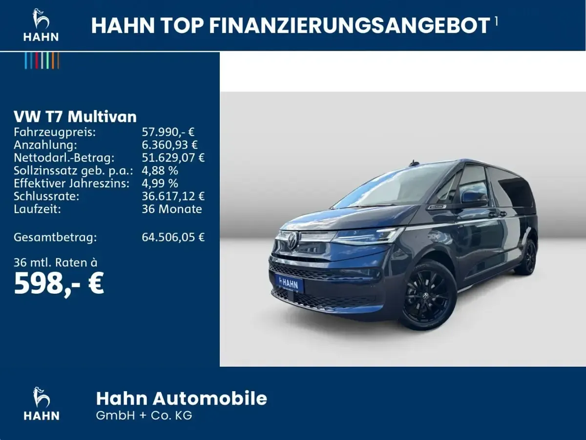 Begagnad VW Multivan Style 150 HK (110 kW) 2024 Blå Minibuss