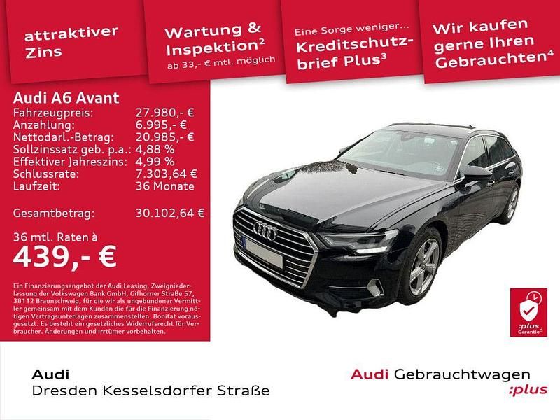 Mythosschwarz metallic Gebraucht 2020 Audi A6 Sport Kombi | 27.980 € (Guter Preis) - Bild 1/4