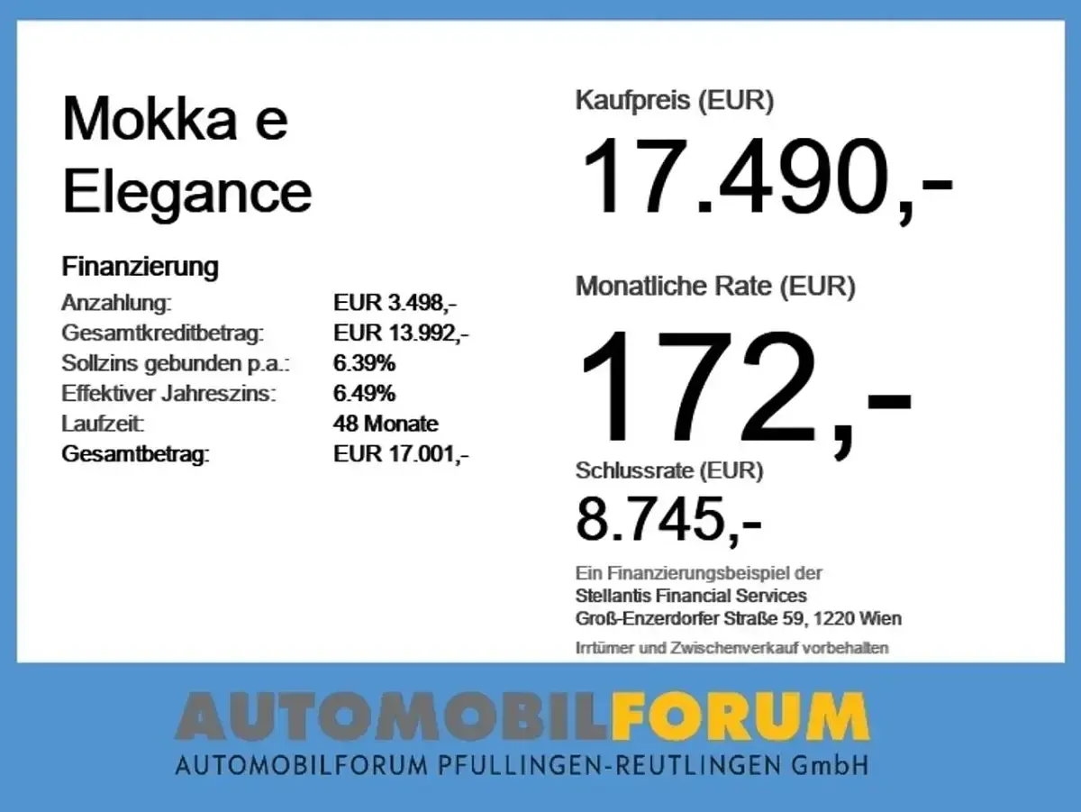 Gebraucht Opel Mokka-e Elegance 100 kW (136 PS) 2023 Blau SUV