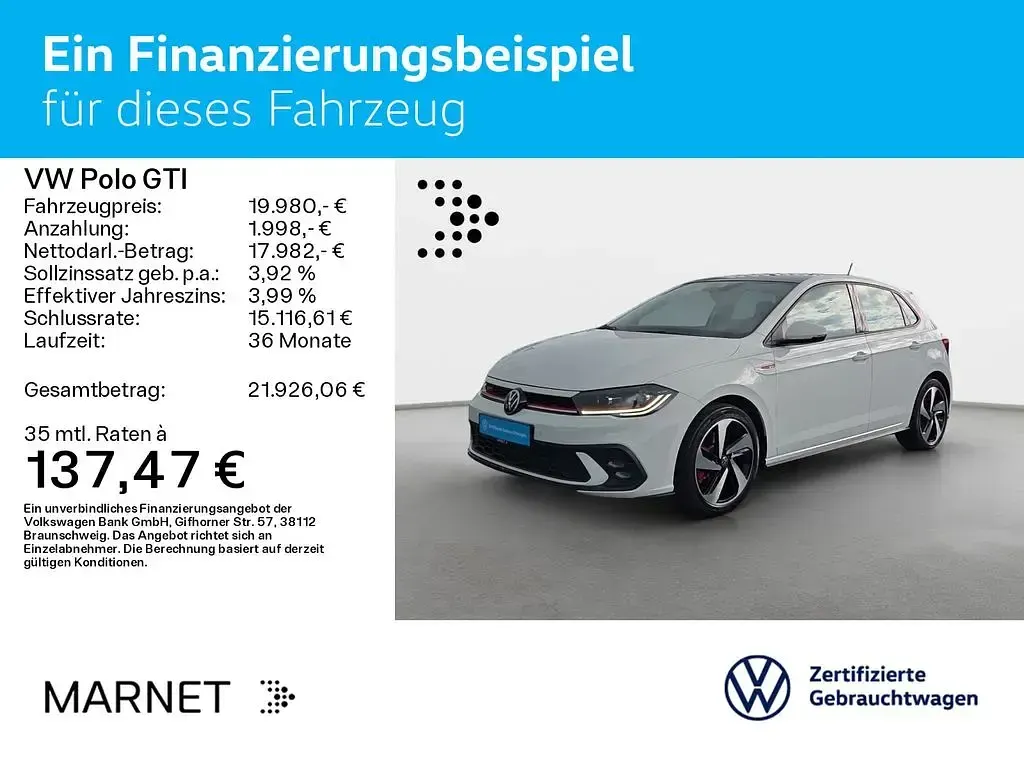 Gebraucht VW Polo GTI 207 PS (152 kW) 2023 Pure white Kleinwagen