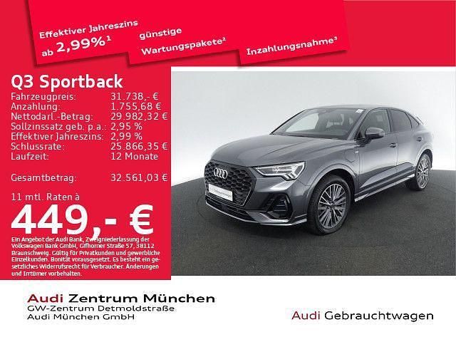Daytonagrau perleffekt Gebraucht 2022 Audi Q3 Sportback Ambiente SUV | 31.738 € (Guter Preis) - Bild 1/2