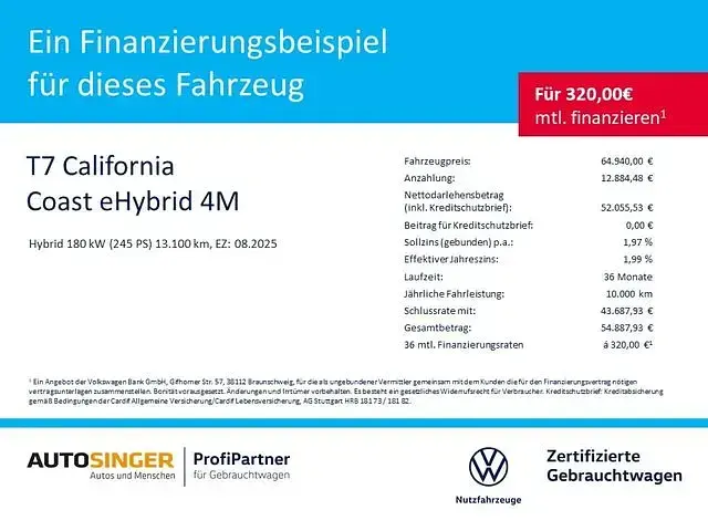 Gebraucht VW California Coast 245 PS (180 kW) 2025 Van