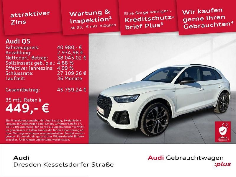 Gletscherweiß metallic Gebraucht 2022 Audi Q5 S-Line SUV | 40.980 € (Fairer Preis) - Bild 1/4