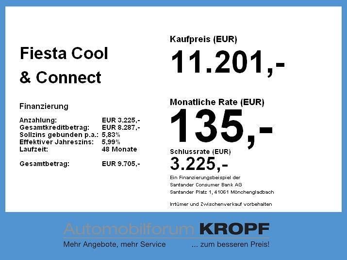 Gebraucht Ford Fiesta Cool & Connect 101 PS (74 kW) 2019 Grau Kleinwagen