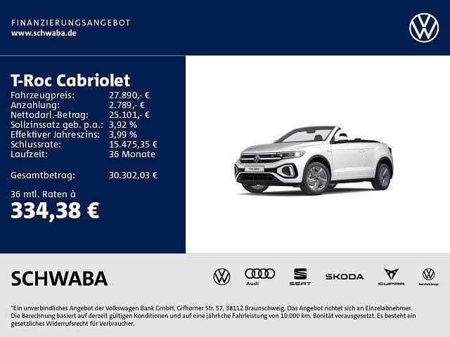 Gebraucht VW T-Roc Cabriolet R-line 150 PS (110 kW) 2023 Pure white/schwarz Cabrio