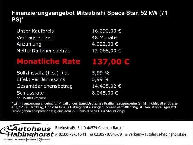 Gebraucht Mitsubishi Space Star 71 PS (52 kW) 2023 Rot Kleinwagen