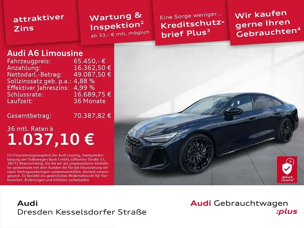 Nowe Audi A6 Sport 299 KM (219 kW) 2026 Niebieski Sedan/Limuzyna
