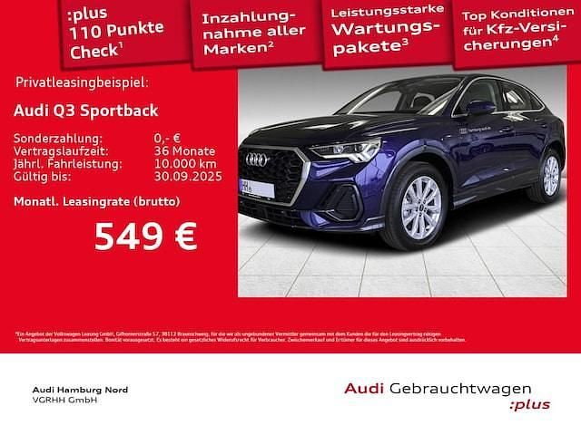 Navarrablau metallic Gebraucht 2025 Audi Q3 Sportback Basis SUV | 39.980 € (Guter Preis) - Bild 1/3