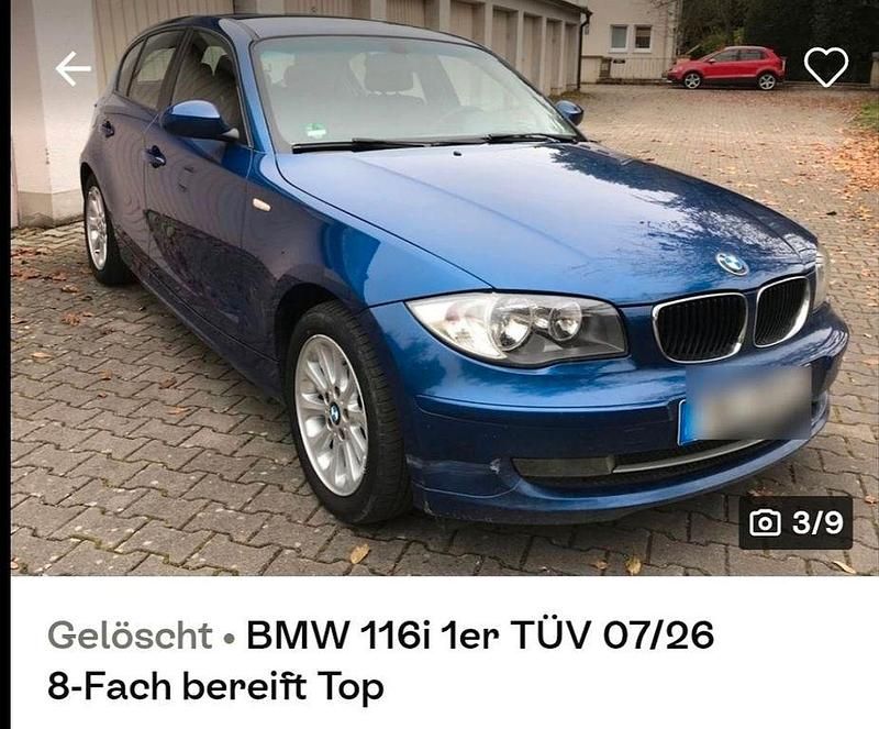 Blau Gebraucht 2008 BMW 116 Kleinwagen | 1.900 € (Superpreis) - Bild 1/3