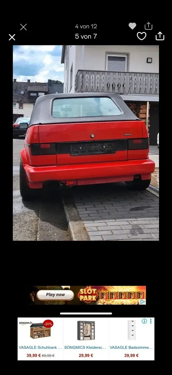 Gebraucht VW Golf Cabriolet 150 PS (110 kW) 1991 Rot Cabrio
