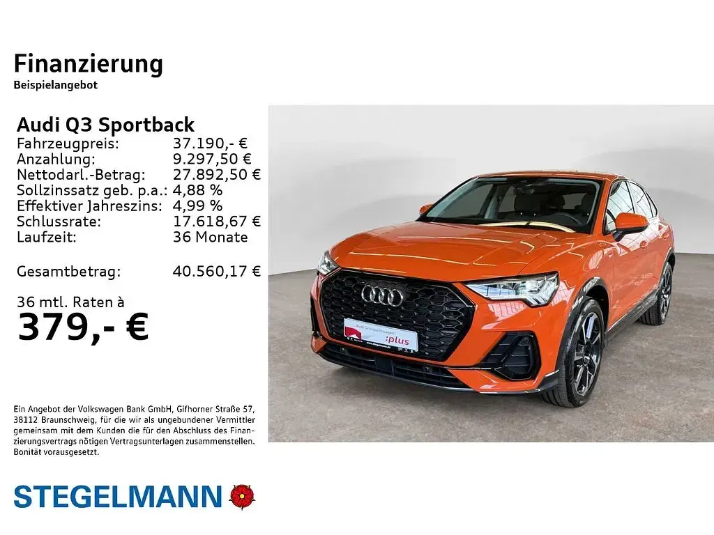 Gebraucht Audi Q3 Sportback S-Line 150 PS (110 kW) 2025 Pulsorange SUV