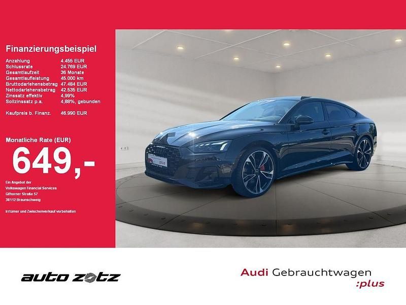 Schwarz Gebraucht 2024 Audi A5 Sportback S-Line Kleinwagen | 46.990 € (Teuer) - Bild 1/4
