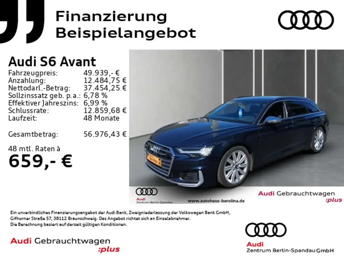 Gebraucht Audi S6 Ambiente 344 PS (253 kW) 2023 Firmamentblau metallic Kombi